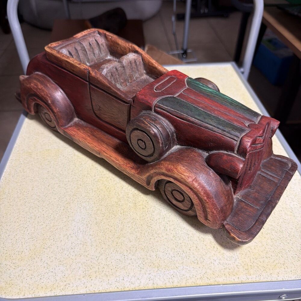 vintage handcrafted wooden classic car model 16 Inches